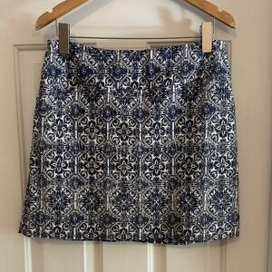 Elliott Lauren navy white printed skirt size 8